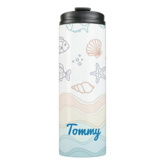 Personalized Kids Water Bottle – Ocean Theme Thermosbecher