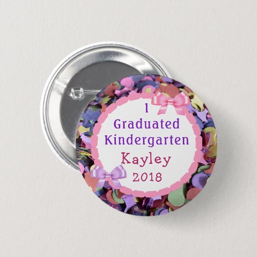 Personalized Kindergarten Graduate Confetti Button (Vorne & Hinten)