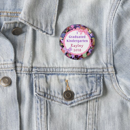 Personalized Kindergarten Graduate Confetti Button (Beispiel)