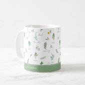 Personalized Kitchen Garden Botanical Mug Kaffeetasse (Vorderseite Links)