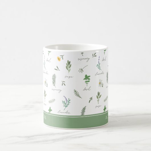 Personalized Kitchen Garden Botanical Mug Kaffeetasse (Mittel)
