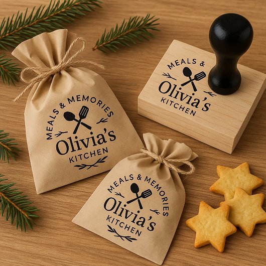 Personalized Kitchen Logo Rubber Stamp Gummistempel