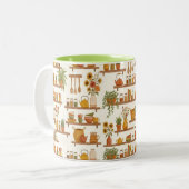 Personalized Kitchen Shelves Pattern Coffee Mug Zweifarbige Tasse (Vorderseite Links)