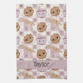 Personalized Kitchen Tea Towel Kawaii Cookie  Geschirrtuch (Vertikal)