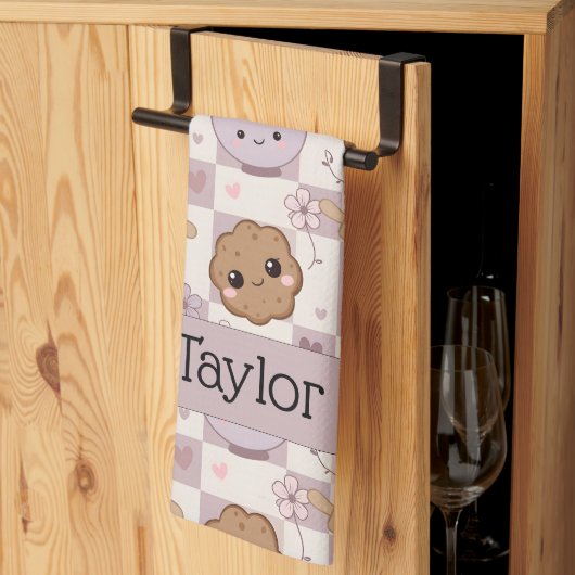 Personalized Kitchen Tea Towel Kawaii Cookie Geschirrtuch (Drittel gefaltet)