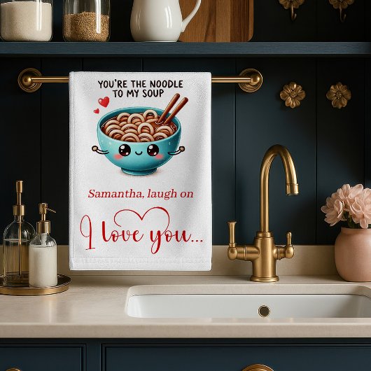 Personalized Kitchen Towel Funny Food Love Quotes Geschirrtuch