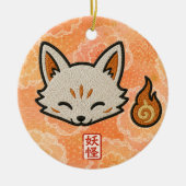 Personalized Kitsune Ceramic Ornament | Japanese F (Vorne)