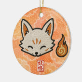 Personalized Kitsune Ceramic Ornament | Japanese F (Links)