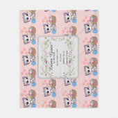Personalized Kitten Baby Blanket | Custom Birth Fleecedecke (Vorderseite)
