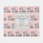 Personalized Kitten Baby Blanket | Custom Birth Fleecedecke (Vorderseite (Horizontal))