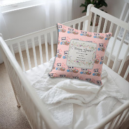 Personalized Kitten & Wildflowers Birth Keepsake Kissen