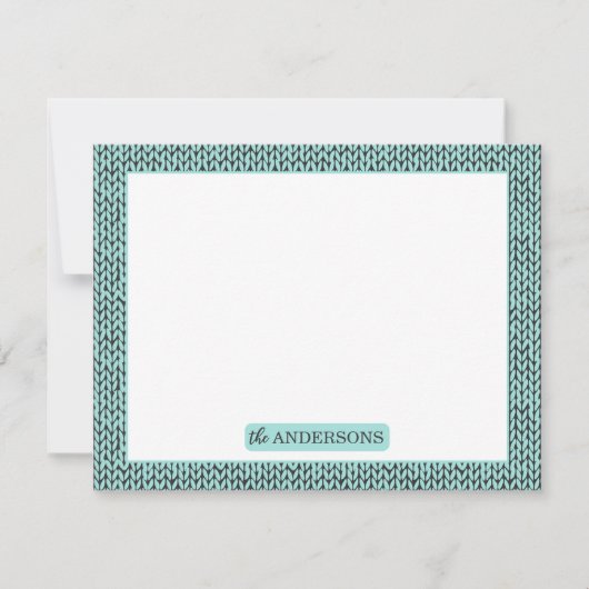 Personalized Knit Pattern Note Card Mitteilungskarte (Vorderseite)