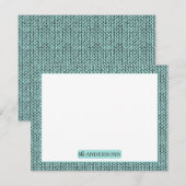 Personalized Knit Pattern Note Card Mitteilungskarte (Vorne/Hinten)