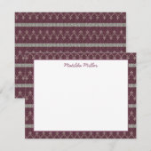 Personalized Knit Pattern Note Card Mitteilungskarte (Vorne/Hinten)
