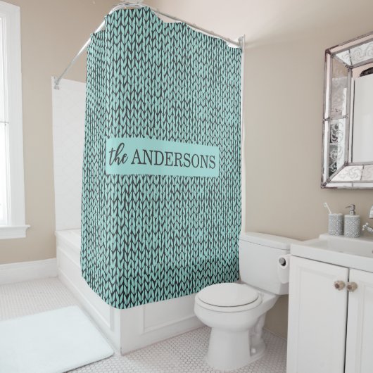Personalized Knit Pattern Shower Curtain Duschvorhang (Beispiel)