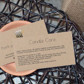 Personalized Kraft Paper Logo Candle Care Card