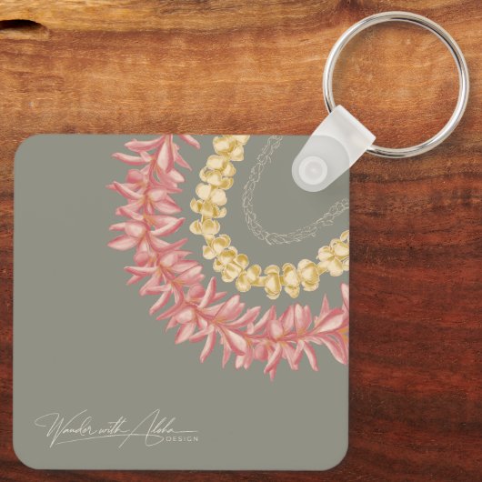 Personalized Lā Lei by Wander With Aloha Schlüsselanhänger (Rückseite)
