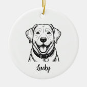 Personalized Lab Dog Christmas Keramik Ornament (Vorne)