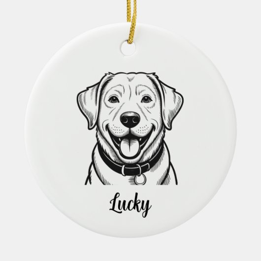 Personalized Lab Dog Christmas Keramik Ornament (Vorne)