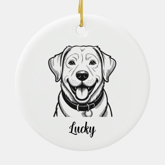 Personalized Lab Dog Christmas Keramik Ornament (Hinten)