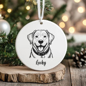 Personalized Lab Dog Christmas Keramik Ornament