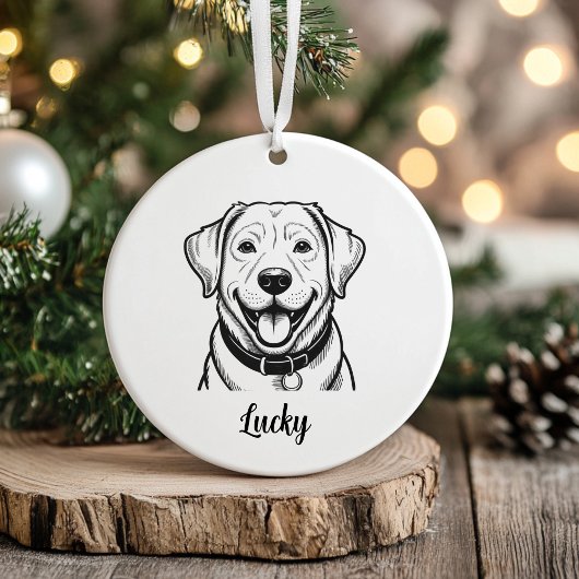 Personalized Lab Dog Christmas Keramik Ornament