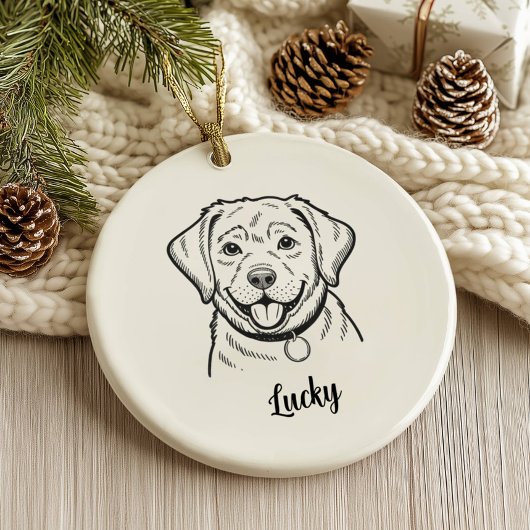 Personalized Lab Dog Christmas Keramik Ornament
