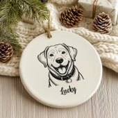 Personalized Lab Dog Christmas Keramik Ornament