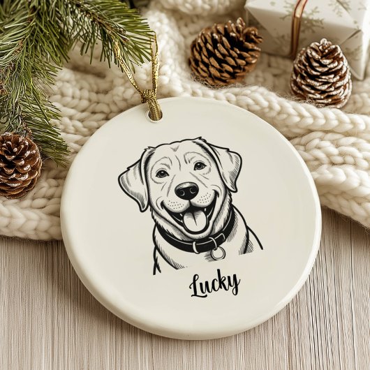 Personalized Lab Dog Christmas Keramik Ornament