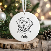 Personalized Lab Dog Christmas Keramik Ornament
