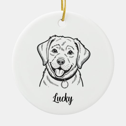 Personalized Lab Dog Christmas Keramik Ornament (Vorne)