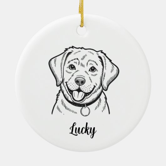 Personalized Lab Dog Christmas Keramik Ornament (Hinten)