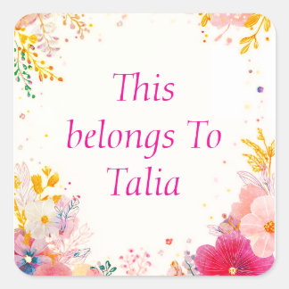 Personalized labels quadratischer aufkleber