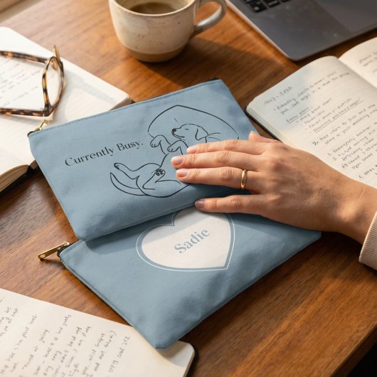 Personalized Labrador Pouch Ice Blue Dog Mom Gift Zubehörtasche