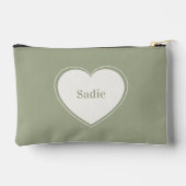 Personalized Labrador Pouch Sage Green Dog Mom Bag Zubehörtasche (Rückseite)