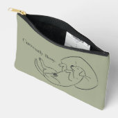Personalized Labrador Pouch Sage Green Dog Mom Bag Zubehörtasche (Offen)