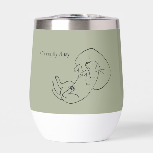 Personalized Labrador Wine Tumbler  Currently Busy (Vorderseite)