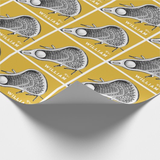 Personalized Lacrosse Gift Wrapping Paper Geschenkpapier (Ecke)