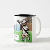 Personalized LaCrosse Player - Male Cartoon Zweifarbige Tasse (VorderseiteRechts)