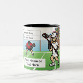 Personalized LaCrosse Player - Male Cartoon Zweifarbige Tasse (Mittel)