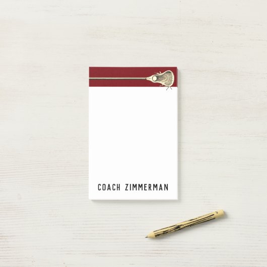 Personalized Lacrosse Post-it Klebezettel (Auf Schreibtisch)