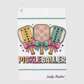 Personalized Ladies' Pickleball Clip-on Towel Golfhandtuch (Vorderseite)