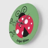 Personalized Lady Bug Kitchen Clock Ladybug Große Wanduhr (Winkel)