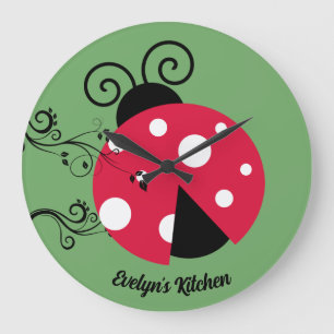 Personalized Lady Bug Kitchen Clock Ladybug Große Wanduhr