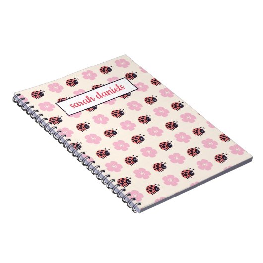 Personalized Ladybug and flower Pattern Notizblock (Rechte Seite)