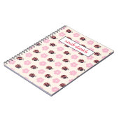 Personalized Ladybug and flower Pattern Notizblock (Linke Seite)