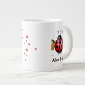 Personalized Ladybug Couple Mug Jumbo-Tasse (Vorderseite Rechts)
