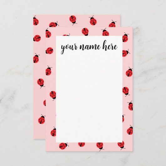 Personalized Ladybug Notecards Dankeskarte (Vorne/Hinten)