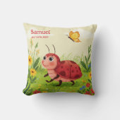 Personalized Ladybug Pillow – Baby Name Kissen (Vorderseite)