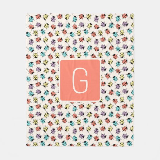 Personalized Ladybug Throw Blanket Fleecedecke (Vorderseite)